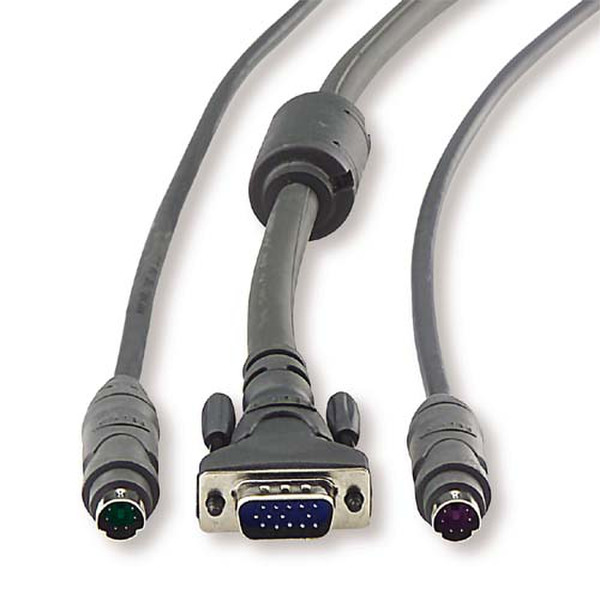 Belkin E Series PS/2 KVM Cable 1.8м Серый кабель клавиатуры / видео / мыши