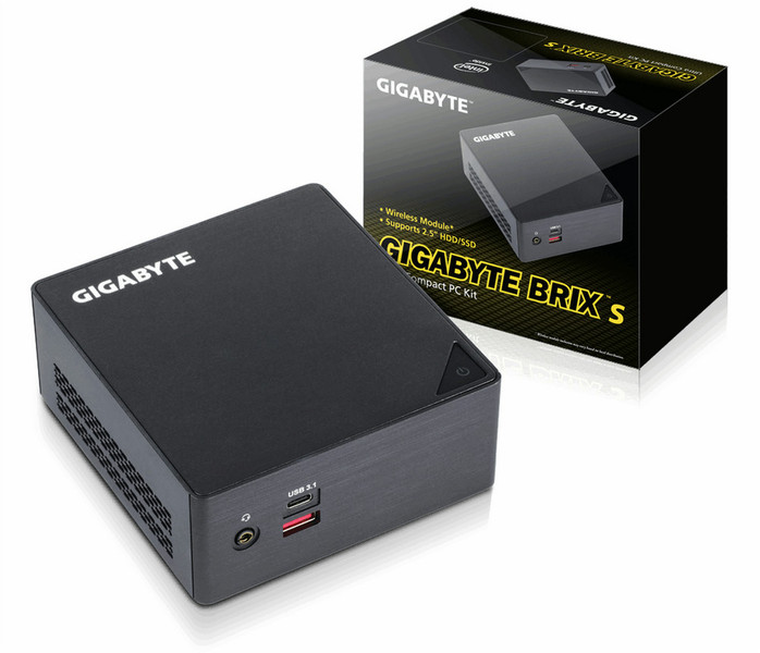 Gigabyte GB-BSI3HAC-6100 BGA1356 2.3GHz i3-6100U Black PC/workstation barebone