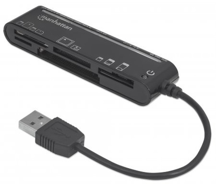 Manhattan 101998 USB 2.0 Черный устройство для чтения карт флэш-памяти