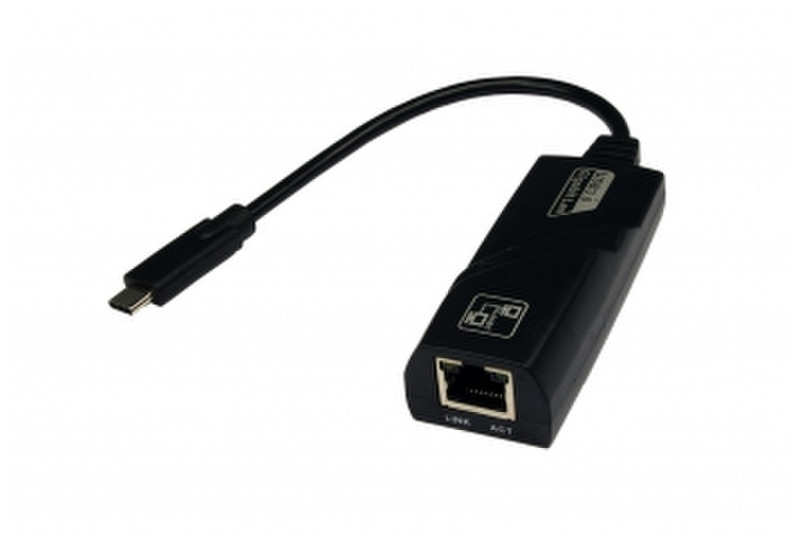 EXSYS EX-1318 USB 3.1 C-male RJ-45 Черный кабельный разъем/переходник