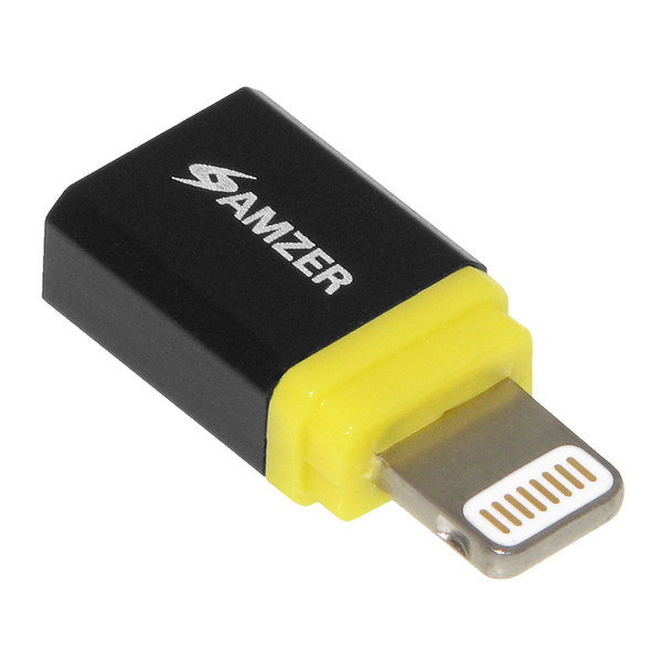 Amzer Lightning- MicroUSB Adapter Lightning Micro-USB Черный, Желтый