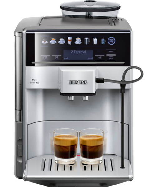 Siemens TE613501DE Combi coffee maker 1.7л Черный, Cеребряный кофеварка