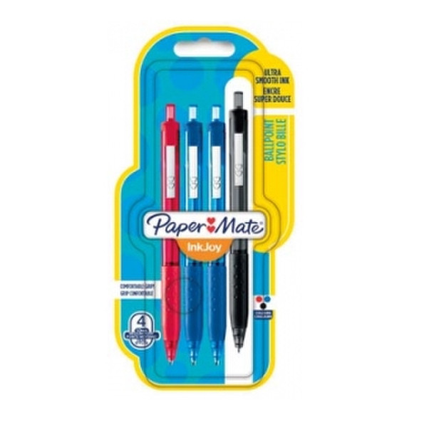 Papermate InkJoy 300 RT Clip-on retractable ballpoint pen Black,Blue,Red 4pc(s)