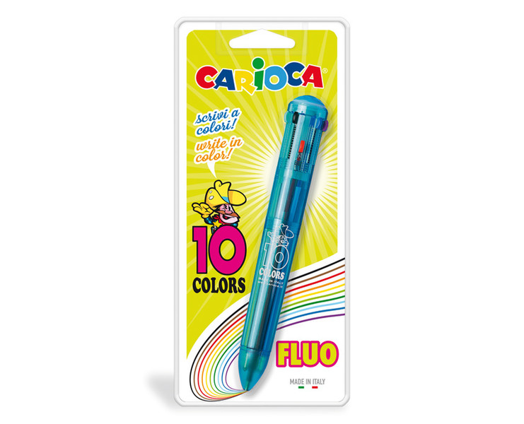 Carioca 10 Colors Clip-on retractable ballpoint pen Multi 1Stück(e)