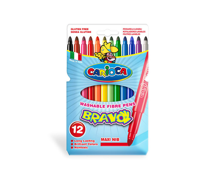 Carioca Bravo Extra Bold Разноцветный 12шт фломастер