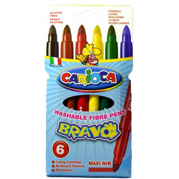 Carioca Bravo Extra Bold Разноцветный 6шт фломастер