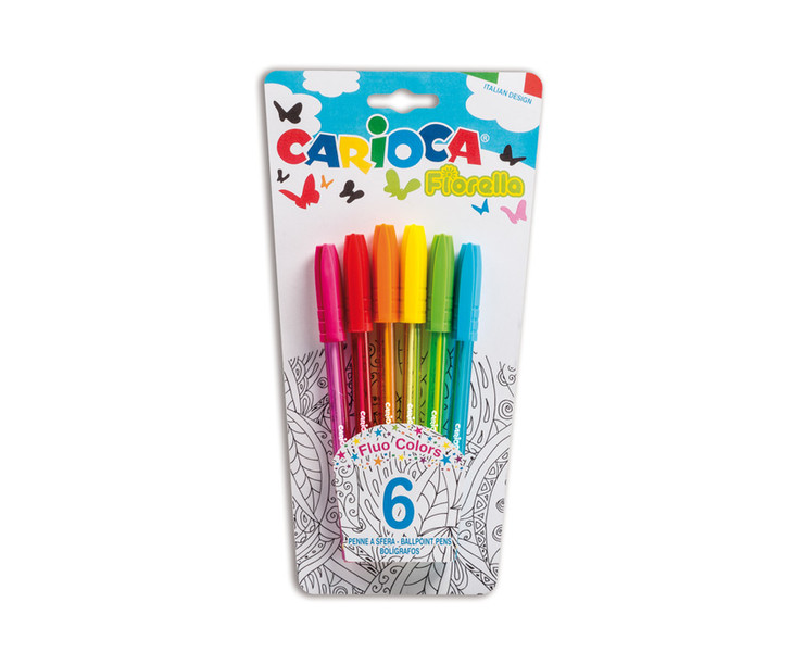 Carioca Fiorella Stick ballpoint pen Multi 6Stück(e)