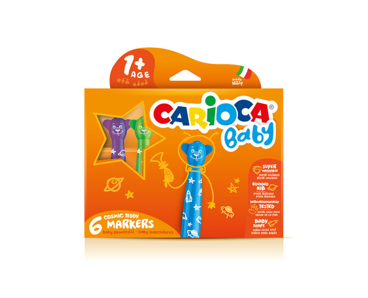 Carioca Teddy Marker 1+ Extra Bold Разноцветный 6шт фломастер