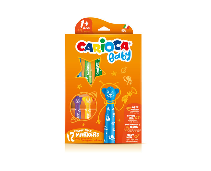 Carioca Teddy Marker 1+ Extra Bold Multicolour 12pc(s) felt pen