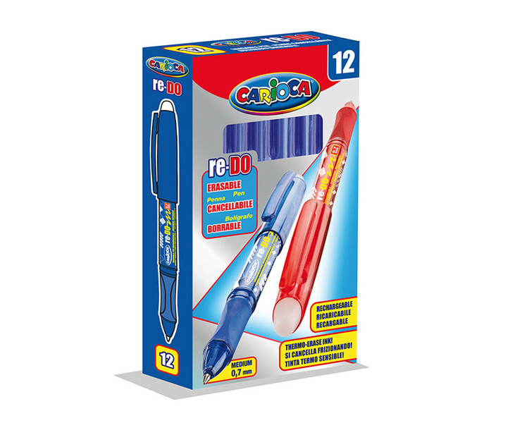 Carioca Re-Do Stick ballpoint pen Средний Синий 12шт