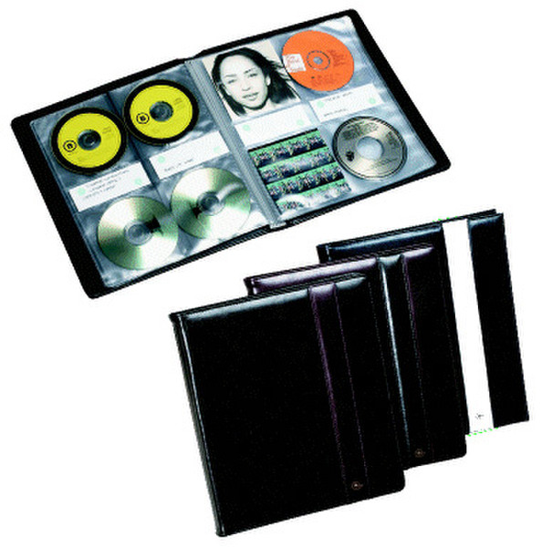 Rillstab Leatherlook 48 CDs black Black