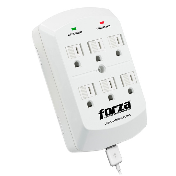 Forza Power Technologies FWT-760USB 6розетка(и) 125В Белый сетевой фильтр