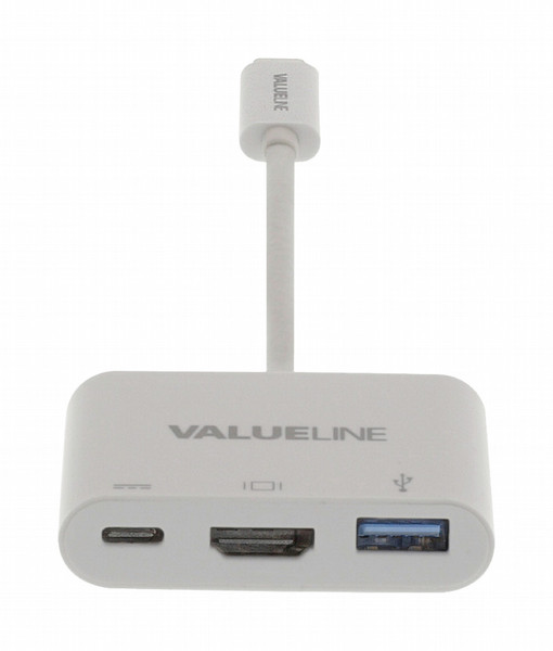 Valueline VLCP64765W02 USB C USB C + USB A + HDMI Weiß Videokabel-Adapter