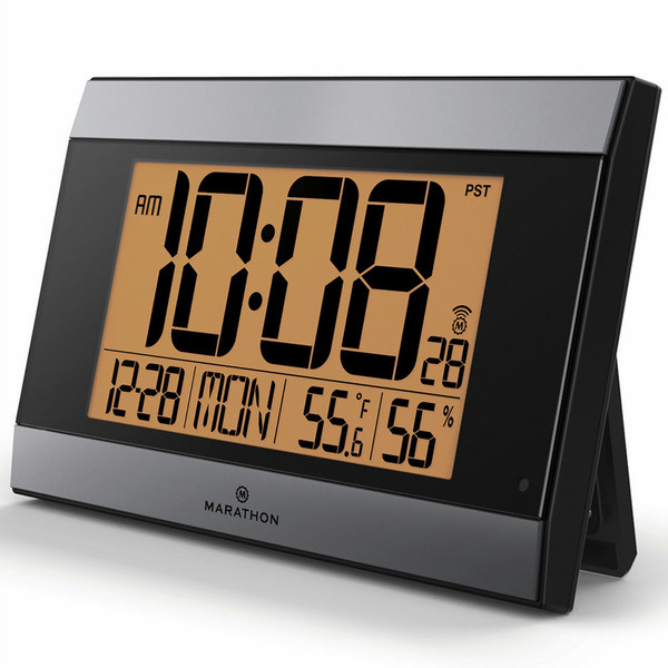 Marathon CL030052GG Digital table clock Rectangular Graphite,Grey table clock
