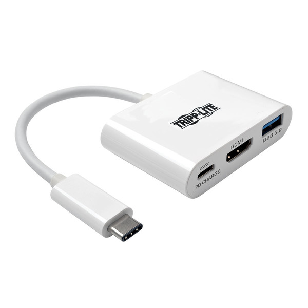 Tripp Lite U444-06N-H4U-C USB C HDMI + USB Белый адаптер для видео кабеля