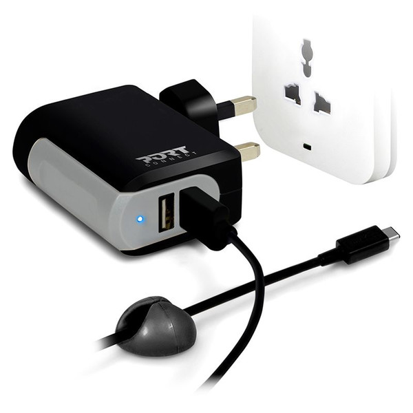 Port Designs 900014 Indoor Black,Grey mobile device charger