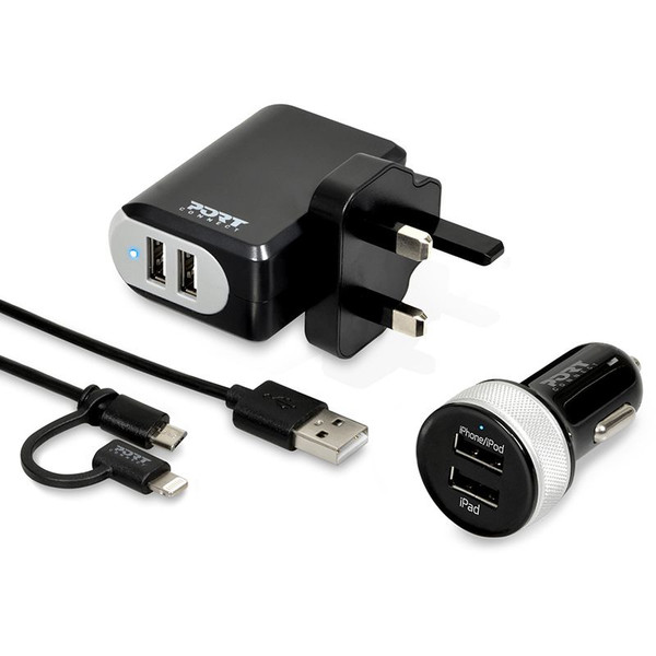 Port Designs 900025 Auto,Indoor Black mobile device charger