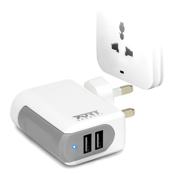 Port Designs 900012 Indoor Grey,White mobile device charger