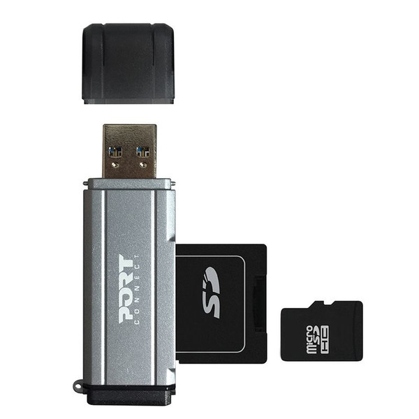 Port Designs 900131 USB 3.0 (3.1 Gen 1) Type-C Grau Kartenleser