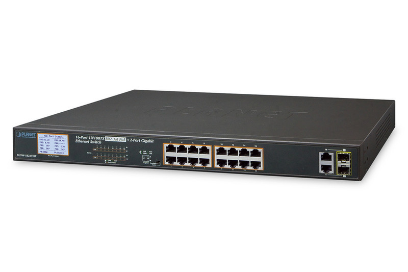 ASSMANN Electronic FGSW-1822VHP Managed Fast Ethernet (10/100) Power over Ethernet (PoE) Black network switch