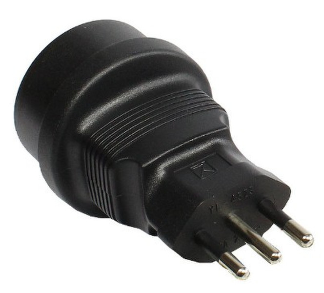 Alcasa GCT-1179 Type L (IT) Type F (Schuko) Black power plug adapter
