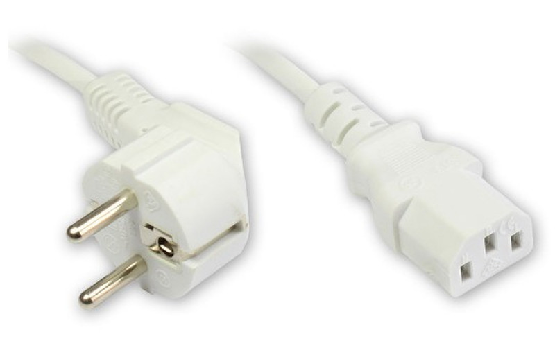 Alcasa GCT-1639 1.8m Power plug type F C13 coupler White power cable