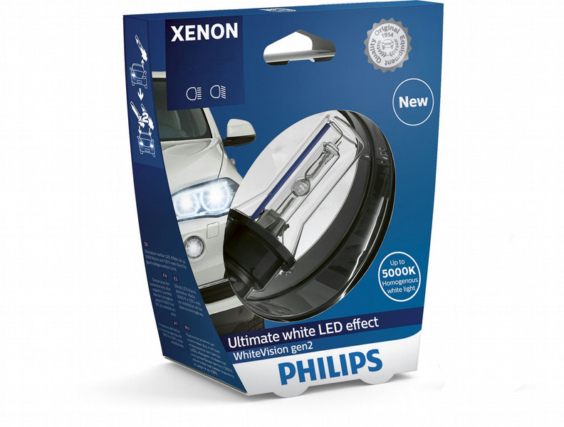 Philips Xenon WhiteVision Ксеноновая лампа для фар головного освещения 85415WHV2S1