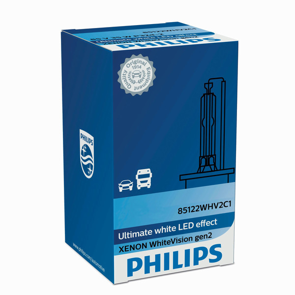 Philips Xenon WhiteVision Ксеноновая лампа для фар головного освещения 85415WHV2C1