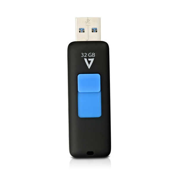 V7 J153386 32GB USB 3.0 (3.1 Gen 1) Type-A Black,Blue USB flash drive