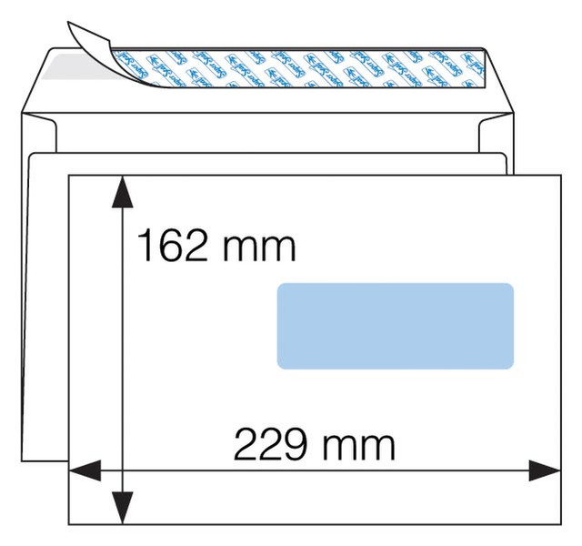Strobbe 417019 500шт C5 (162 x 229 mm) конверт с окошком