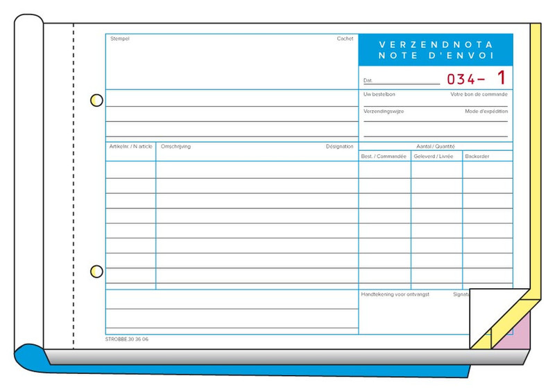 Strobbe 303606 accounting form/book
