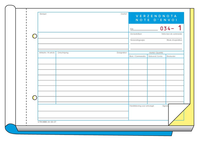 Strobbe 303607 accounting form/book