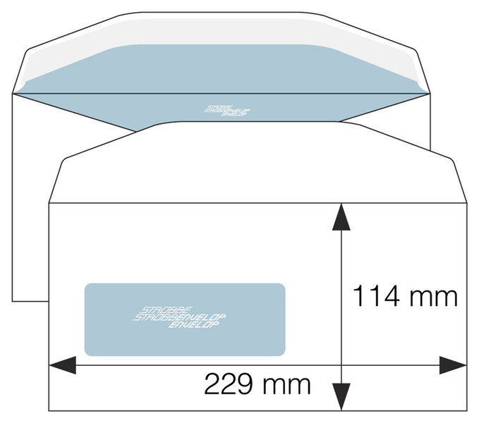 Strobbe 417065 500шт C6/C5 (114 x 229 mm) конверт с окошком