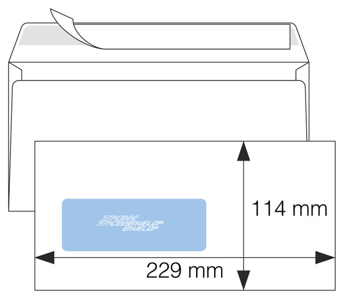 Strobbe 417066 500шт C6/C5 (114 x 229 mm) конверт с окошком
