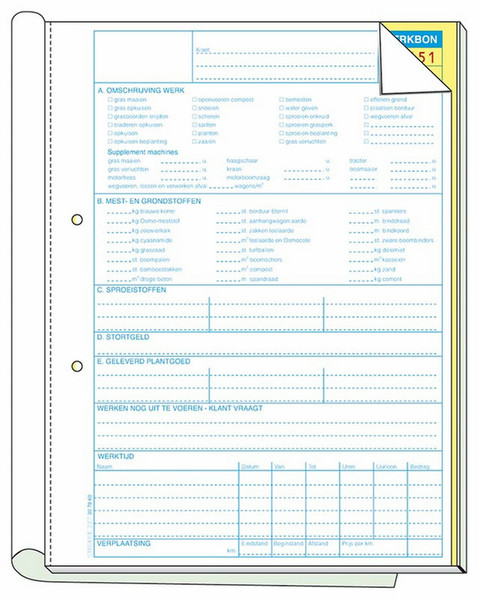 Strobbe 307860 accounting form/book