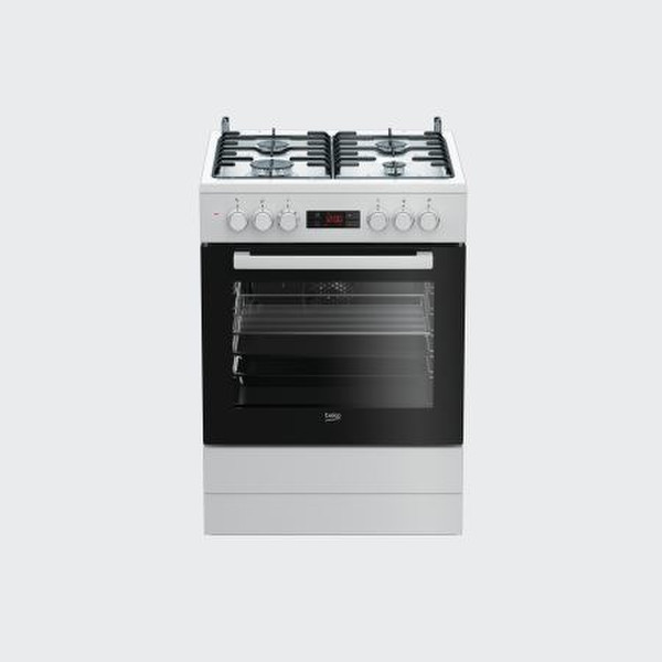 Beko FSM62320DWS Freistehend Gas hob Weiß Küchenherd