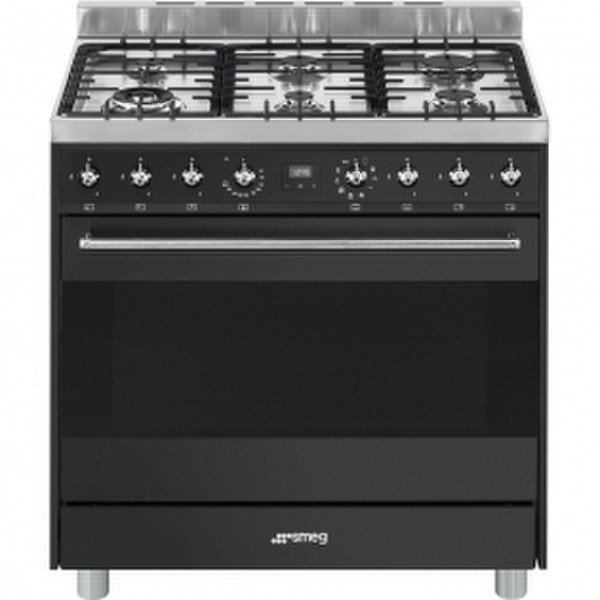 Smeg C9GMA9 Freestanding Gas hob A Black cooker