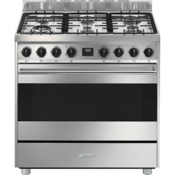 Smeg B9GMX9 Freestanding Gas hob A Stainless steel cooker