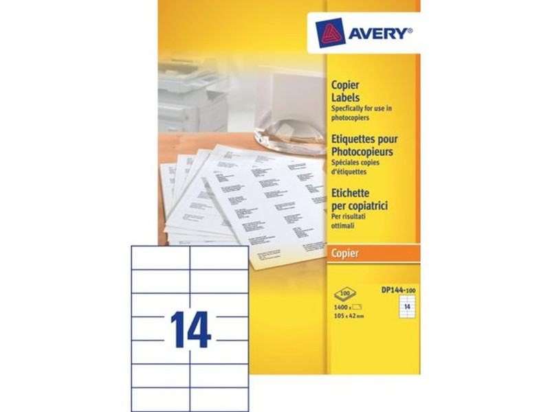 Avery DP144-100 Rectangle White 1400pc(s) self-adhesive label