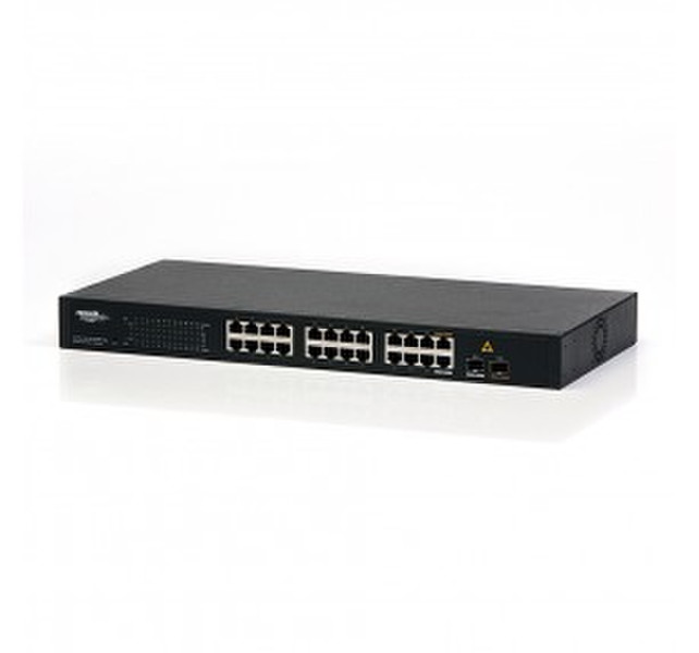 MachPower SW-SG24L2F-035 Неуправляемый L2 Gigabit Ethernet (10/100/1000) 1U Черный сетевой коммутатор
