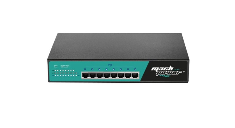 MachPower SW-MG8P-006 Управляемый L2 Gigabit Ethernet (10/100/1000) Черный сетевой коммутатор
