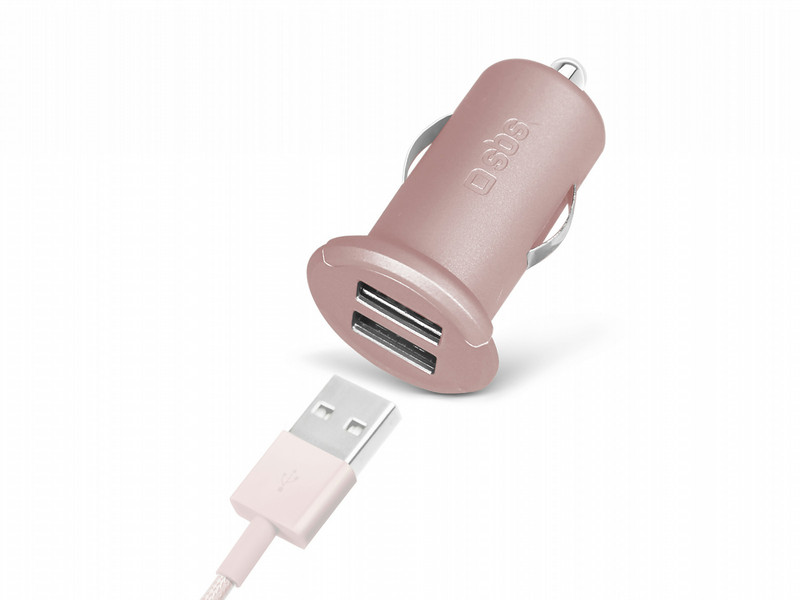 SBS TECAR2USB2AP Auto Pink mobile device charger