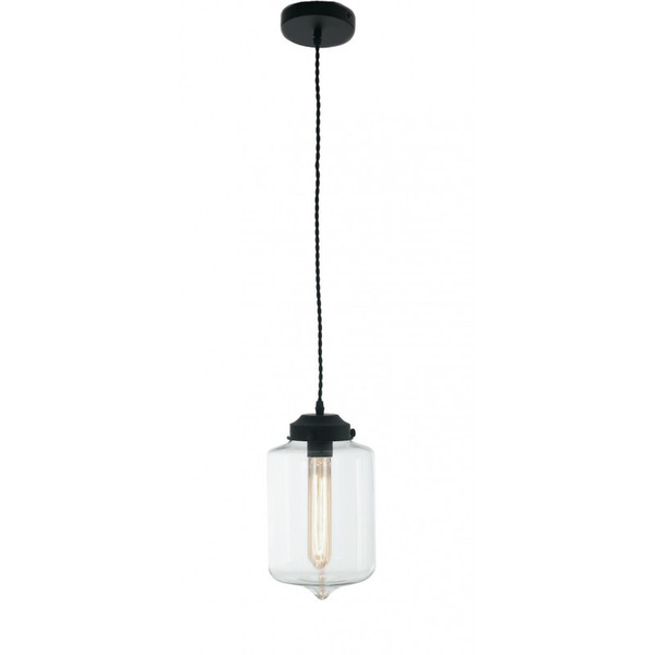F.A.N. EUROPE Lighting I-EVELYN-S1 Hard mount E27 60Вт Черный, Прозрачный подвесная лампа