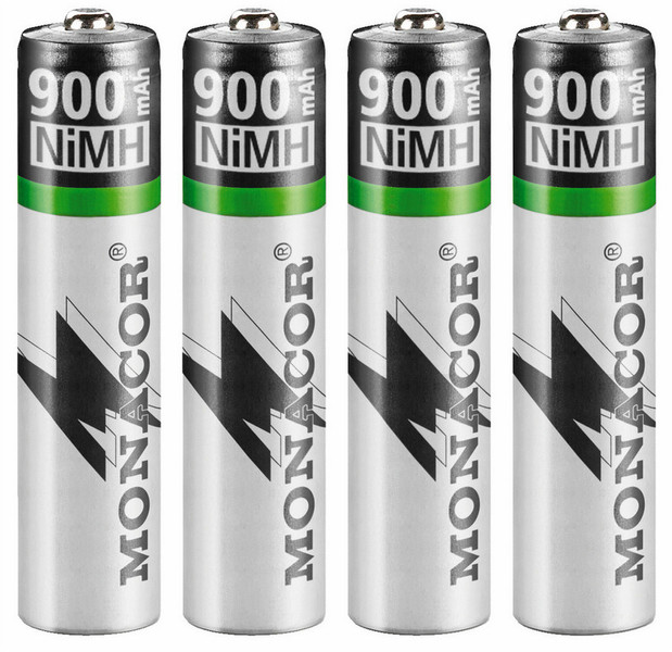 Monacor NIMH-900R/4 Nickel Metal Hydride 900mAh 1.2V rechargeable battery