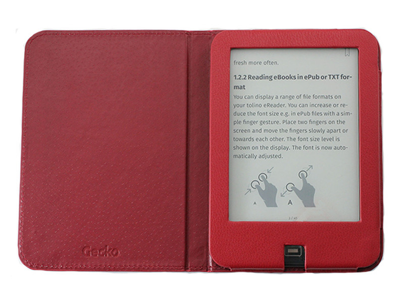 Gecko Covers Luxus 6Zoll Blatt Rot E-Book-Reader-Schutzhülle
