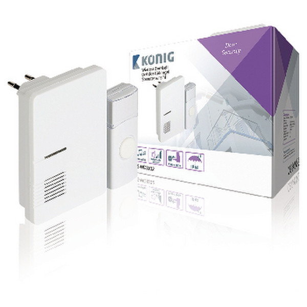 König SAS-WDB302 Wireless door bell kit Grau, Weiß Türklingel Kit