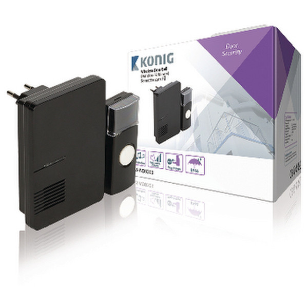 König SAS-WDB303 Wireless door bell kit Schwarz Türklingel Kit