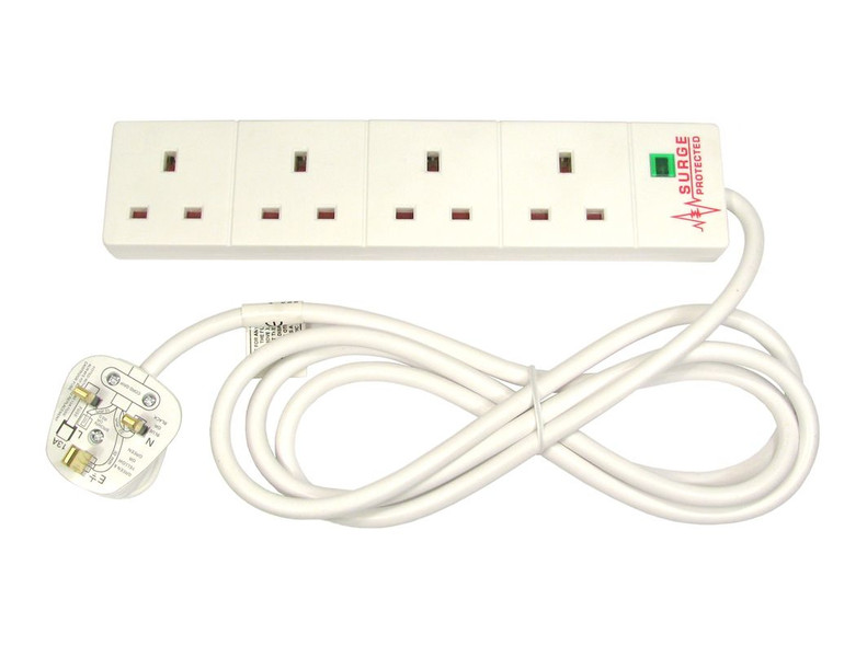 Cables Direct RB-02M04SPD 4AC outlet(s) 2m White surge protector