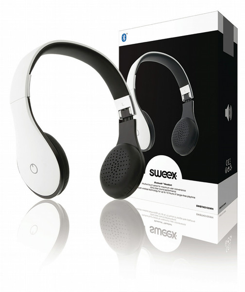 Sweex SWBTHS100WH Head-band Binaural Wired/Bluetooth White mobile headset