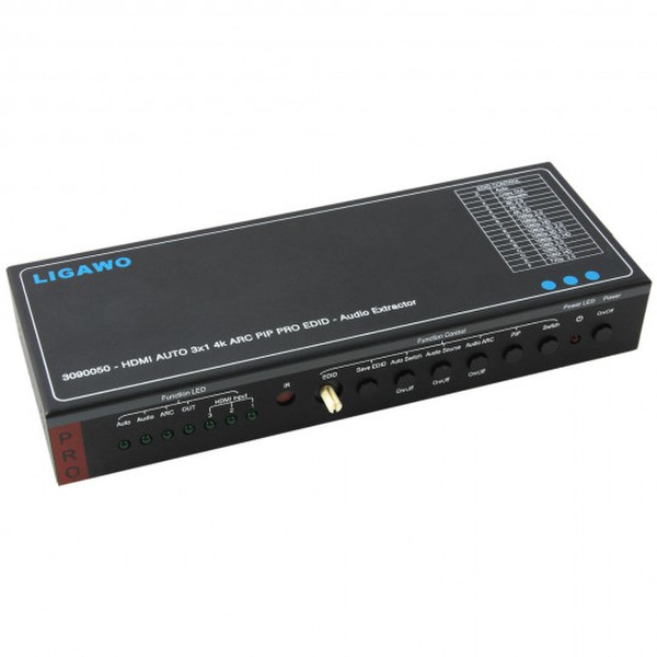 Ligawo 3090050 3x1 HDMI Switch 4K + ARC PIP Audio Extractor